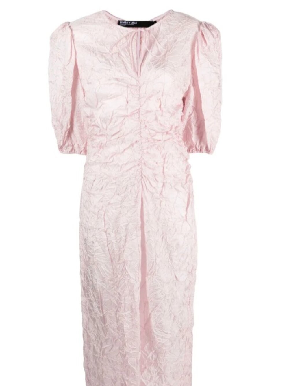 Bimba y Lola NWT Crinkled-Finish Ruched Midi Dress Baby Pink Women’s small